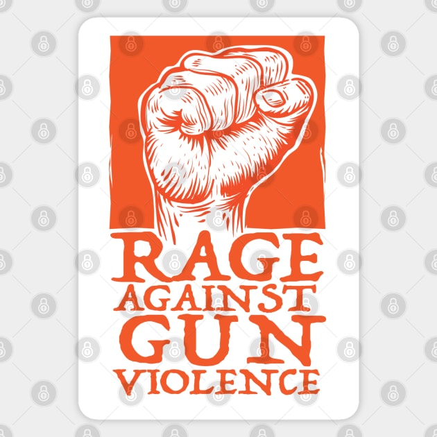 Rage Against Gun Violence ( No more mass shooting  ) Sticker by Wulfland Arts